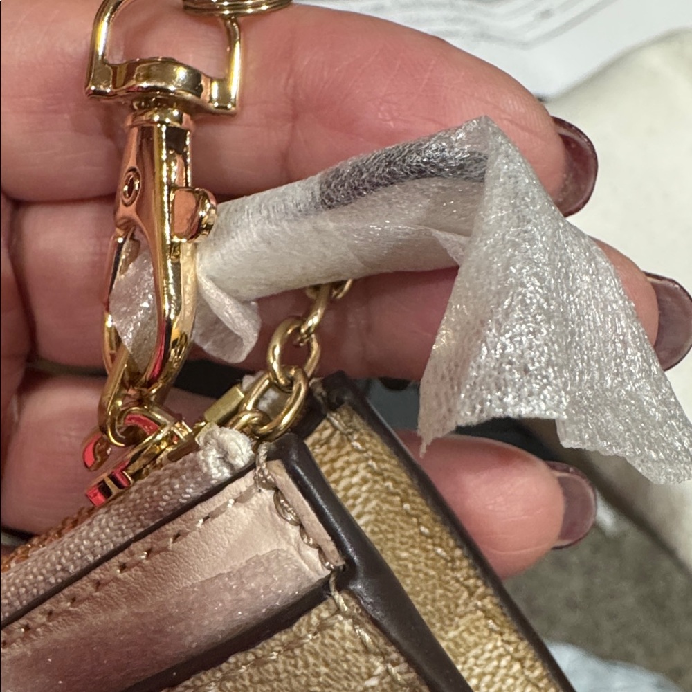 Coach Beige Mini Skinny ID Card , Coin Wallet Keychain/wristlet/lanyard - Picture 9 of 9